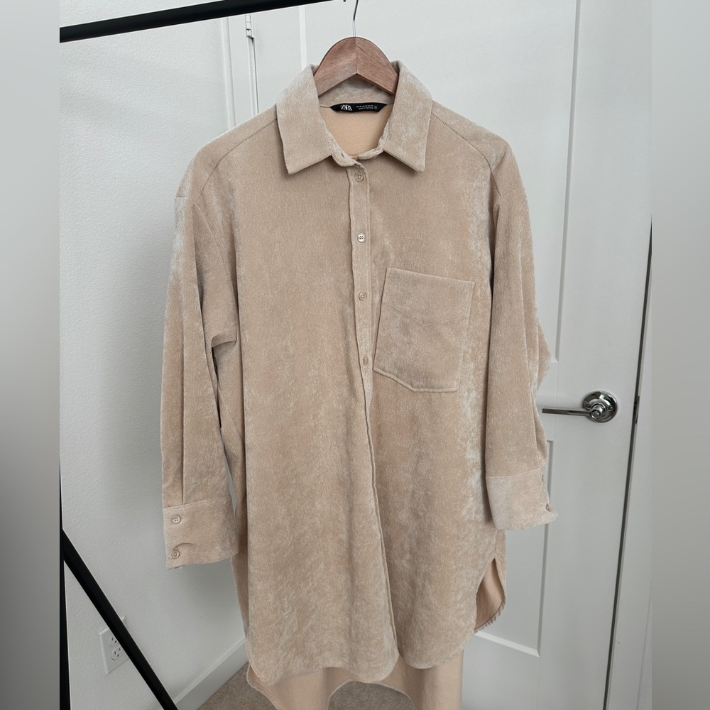 Zara Beige Corduroy Shirt